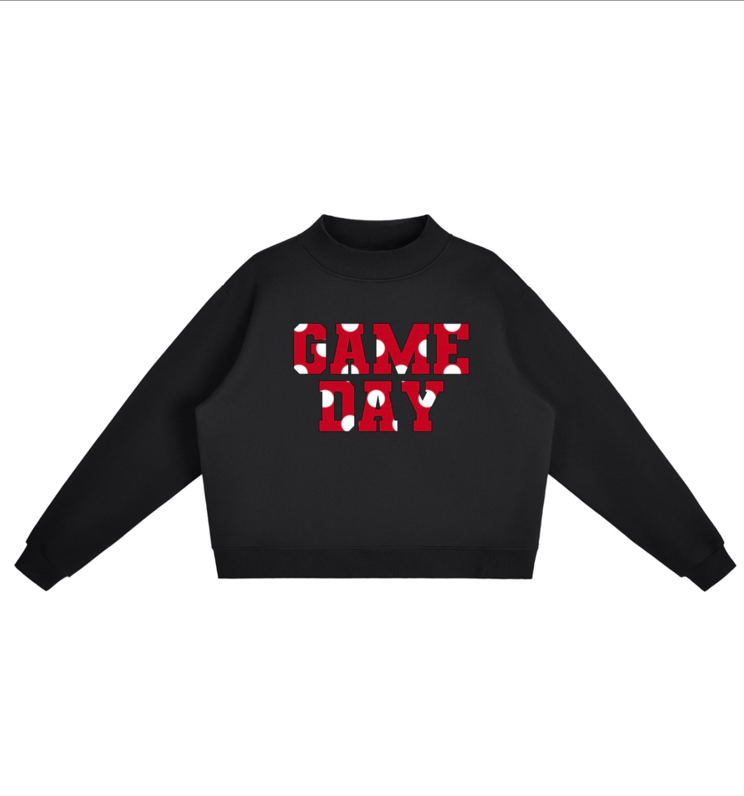 Red Polkadot Game Day Mockneck