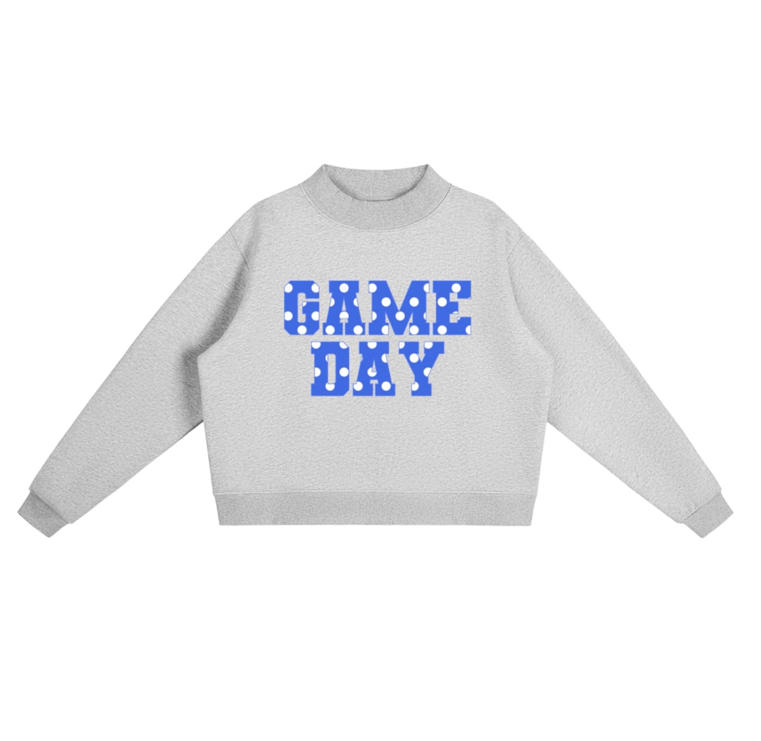Blue Polkadot Game Day Mockneck